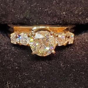 Diamond Engagement wedding ring set 1 1/3 carat